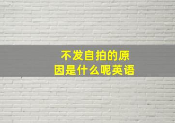 不发自拍的原因是什么呢英语