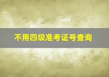 不用四级准考证号查询