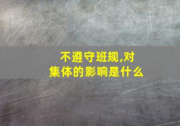 不遵守班规,对集体的影响是什么