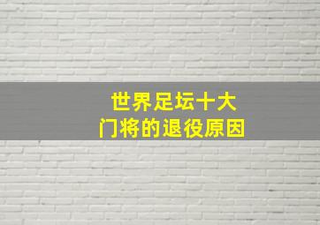 世界足坛十大门将的退役原因