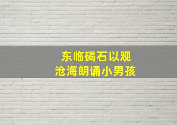 东临碣石以观沧海朗诵小男孩