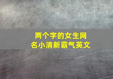 两个字的女生网名小清新霸气英文