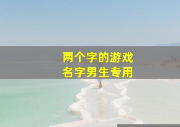 两个字的游戏名字男生专用