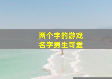 两个字的游戏名字男生可爱