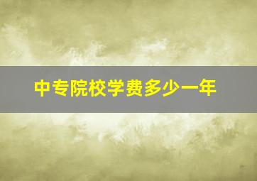 中专院校学费多少一年