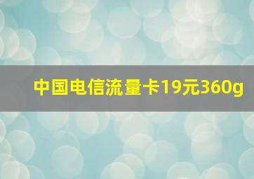 中国电信流量卡19元360g