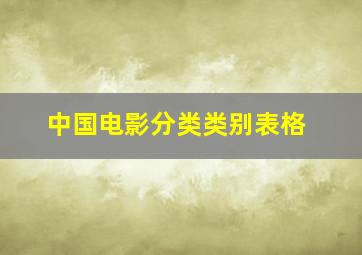 中国电影分类类别表格