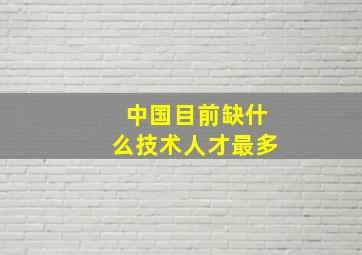 中国目前缺什么技术人才最多