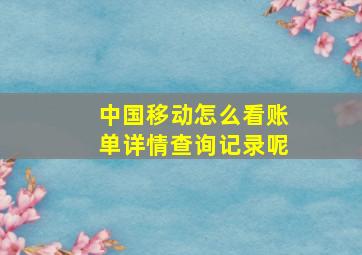 中国移动怎么看账单详情查询记录呢