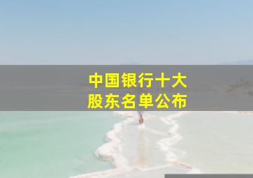 中国银行十大股东名单公布