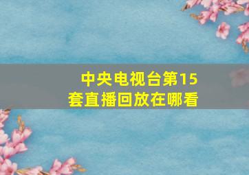 中央电视台第15套直播回放在哪看