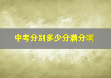 中考分别多少分满分啊