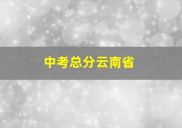 中考总分云南省