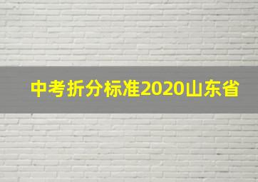 中考折分标准2020山东省