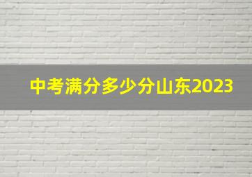 中考满分多少分山东2023