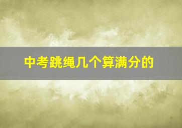 中考跳绳几个算满分的