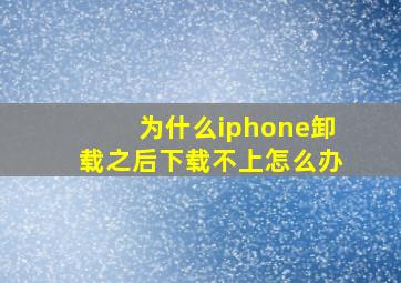 为什么iphone卸载之后下载不上怎么办