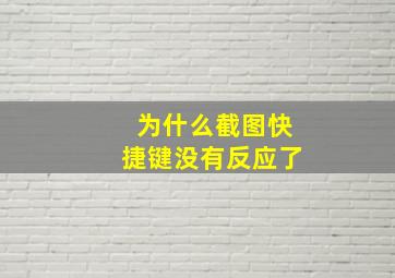 为什么截图快捷键没有反应了