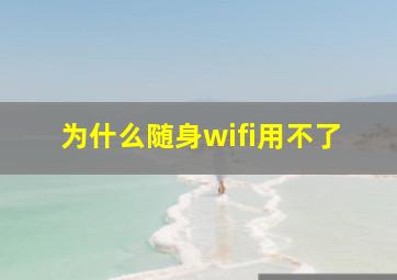 为什么随身wifi用不了