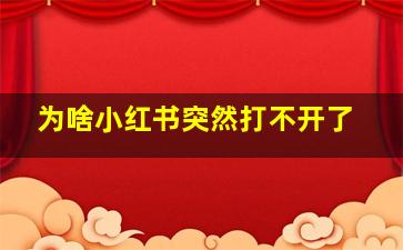 为啥小红书突然打不开了