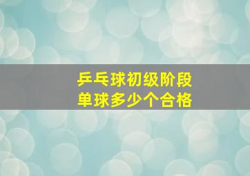 乒乓球初级阶段单球多少个合格