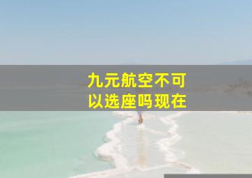 九元航空不可以选座吗现在