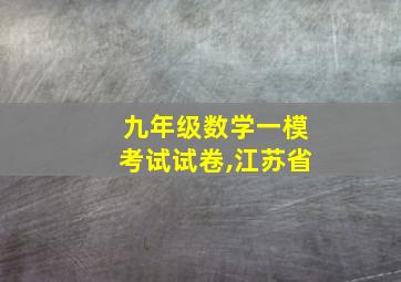 九年级数学一模考试试卷,江苏省