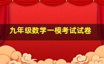 九年级数学一模考试试卷