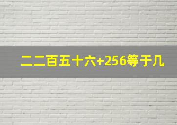 二二百五十六+256等于几