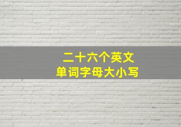 二十六个英文单词字母大小写