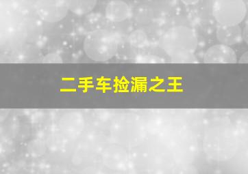 二手车捡漏之王