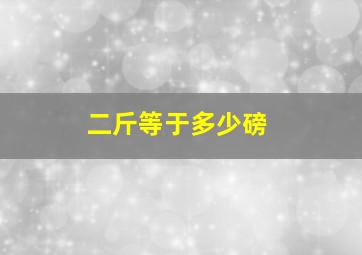 二斤等于多少磅