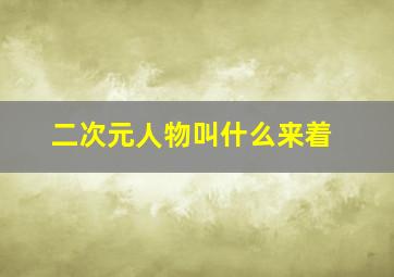 二次元人物叫什么来着