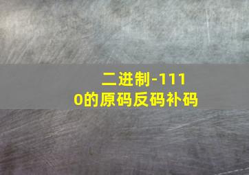 二进制-1110的原码反码补码