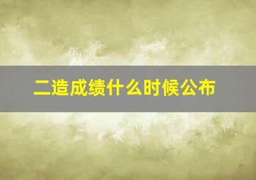 二造成绩什么时候公布