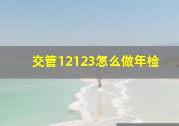 交管12123怎么做年检