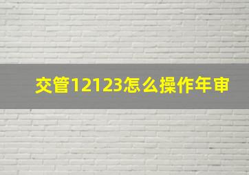 交管12123怎么操作年审