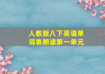 人教版八下英语单词表朗读第一单元