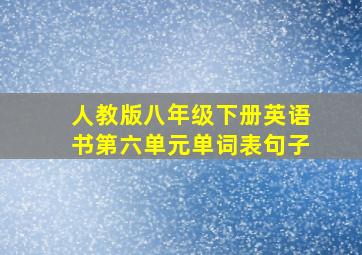 人教版八年级下册英语书第六单元单词表句子