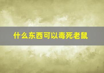 什么东西可以毒死老鼠