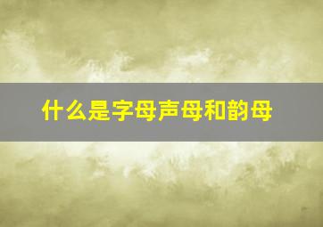 什么是字母声母和韵母