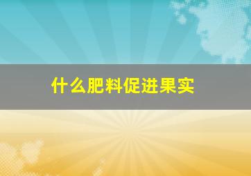 什么肥料促进果实