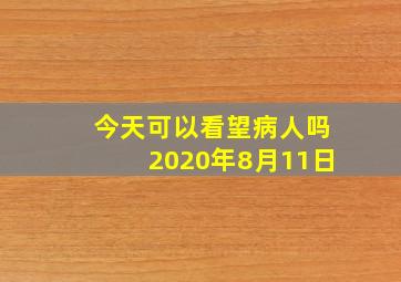 今天可以看望病人吗2020年8月11日