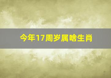 今年17周岁属啥生肖