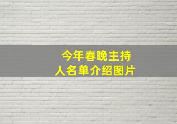 今年春晚主持人名单介绍图片