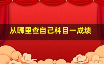 从哪里查自己科目一成绩