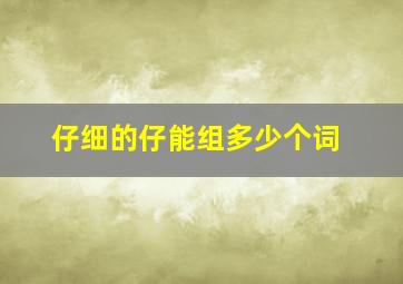 仔细的仔能组多少个词