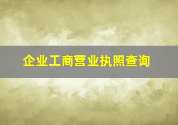 企业工商营业执照查询