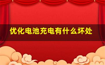 优化电池充电有什么坏处