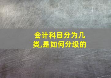 会计科目分为几类,是如何分级的